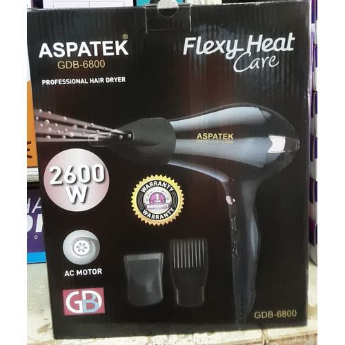Aspatek GDB-6800 Professional Hair Dryer - 2600Watts, 2 speed and 3 heat settings