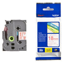 Brother TZe-242 Labelling Tape Cassette – Red on White, 18mm wide