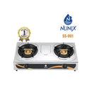 Nunix SS001 Gas Stove Table Top Stainless Steel Double Burner