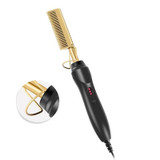 Gold Ceramic Professional Press Comb - 20 Variable Heat Settings For All Hair Stypes: up to 450F, Auto Shut -Off