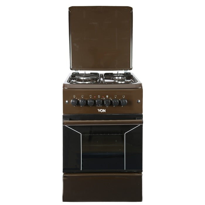 Von F5N31E2.B.E/VAC5F031PB 3 Gas +1 Electric Cooker - Push Button Ignition, Electric oven and grill