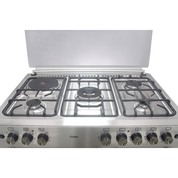 Mika MST90PU41HI/GCW Standing Cooker - 4 gas burners withDual WOK by Sabaf Electric Rapid Hot plate