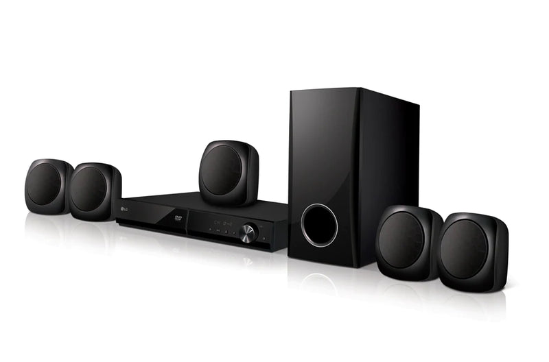 LG LHD427 5.1Ch DVD Home Theatre System- FM & CD Player, 4 Satellite Speakers