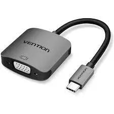Vention TDDBB Type-C To VGA Adapter - 0.15M , Black ABS Type, VGA resolution up to 1920*1080@60hz