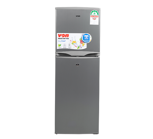 Von VART-22DHS 144L Double Door Refrigerator - Direct cool, 4-star freezer rating