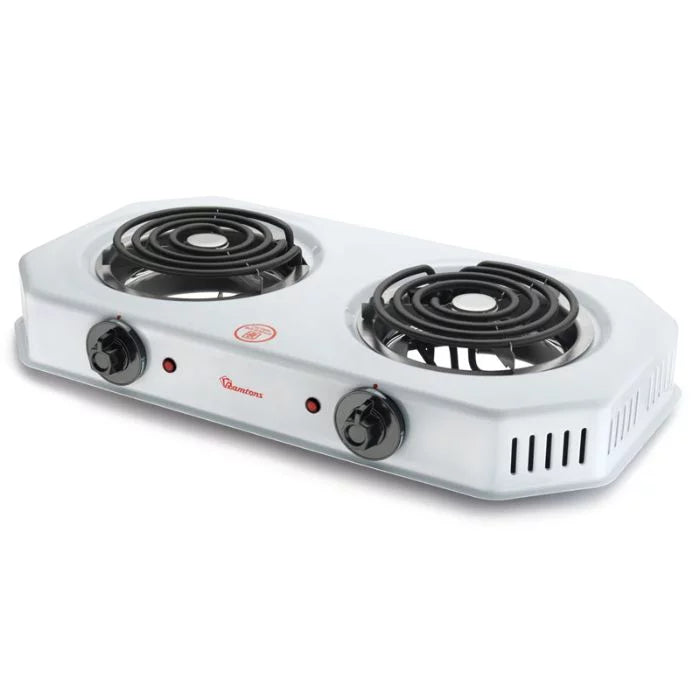 RamtonsRM/253 Double Spiral Plate Plate Table Top Cooker - 2 level temperature setting from simmer to boil