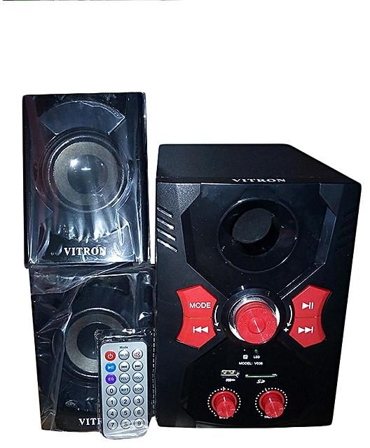 Vitron 2.1 Channel Subwoofer (V036)-2000W PMPO with Bluetooth/FM/USB/SD/MMC