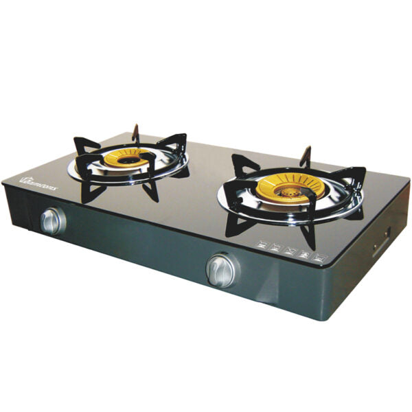 Ramtons RG/529 2 Burner Table Top Gas Cooker - Auto ignition, ceramic finish
