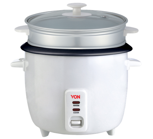 Von VSRC18BSW 1.8Liters Rice Cooker - Non-Stick coated inner pot, Removable pot for easy cleaning