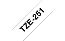 Brother TZE-251 24mm Black on White Label Printer tape