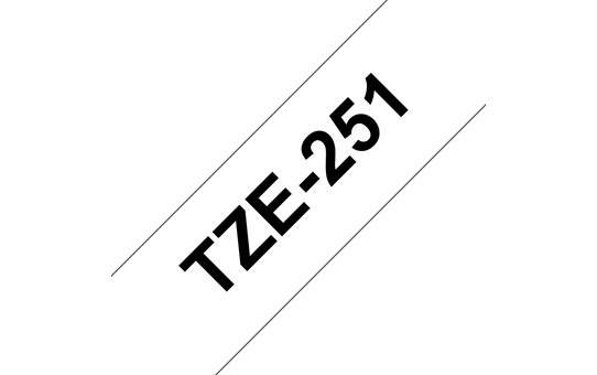Brother TZE-251 24mm Black on White Label Printer tape
