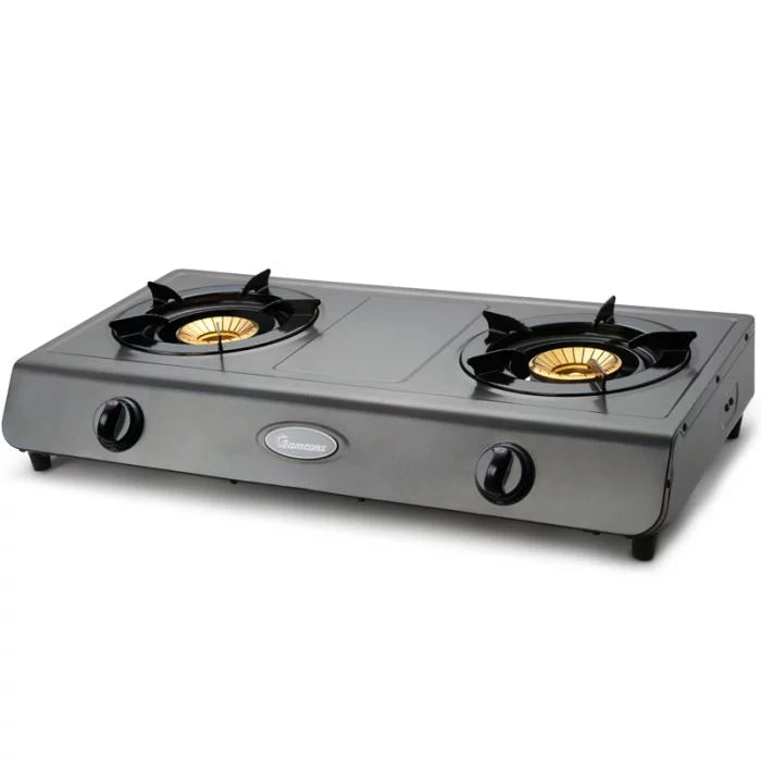 Ramtons RG/501 2 Burner Table Top Gas Cooker - Non Stick Body, Auto ignition