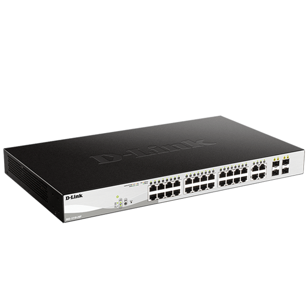D-Link DGS-F1210-26PS-E 24 port Managed Gigabit Switch with 24 10/100/1000 Mbps PoE ports, 2 Gigabit SFP uplink ports (DGS-F1210-26PS)