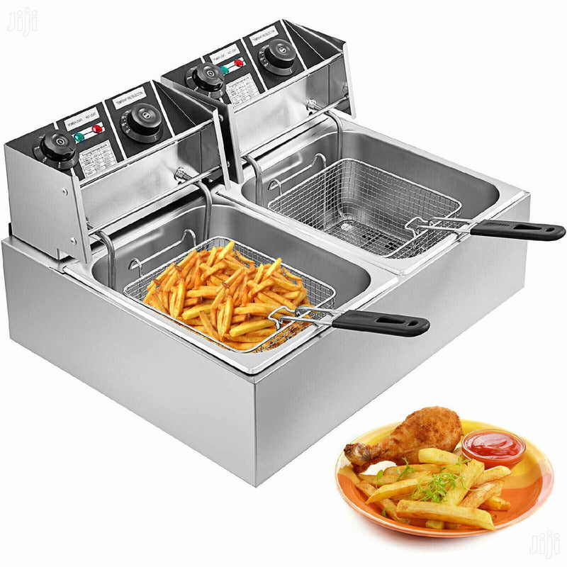 Nunix MF-02 Electric Double Deep Fryer - Double Tank capacity: 6L+6L, Adjustable temperature control, Easy to use