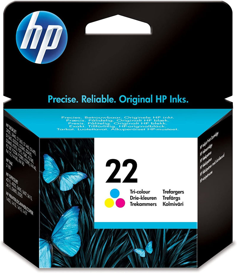HP 22 Tri-color Original Ink Cartridge, C9352AE