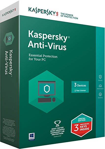 Kaspersky 3 User plus 1 2019 Antivirus - Real time protection