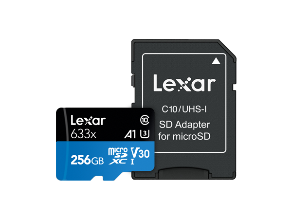 Lexar 256GB High-Performance 633x microSDHC/microSDXC UHS-I Card (LSDMI256BB633A)