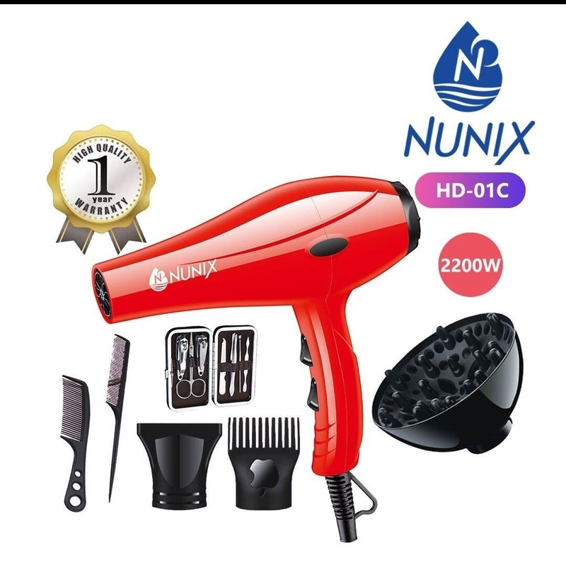 Nunix HD-01 Blow Dry Machine  - Auto power-off, High air pressure, 4 Temperature options
