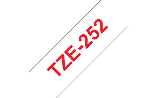 Brother TZe-252 Labelling Tape Cassette – Red on White, 24mm wide