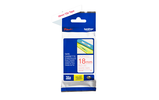 Brother TZe-242 Labelling Tape Cassette – Red on White, 18mm wide
