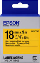 Epson Label Cartridge Pastel  LC-5YBP9 or LC-5YBW9 Black/Yelllow tape 18MM (9M) (C53S626401)