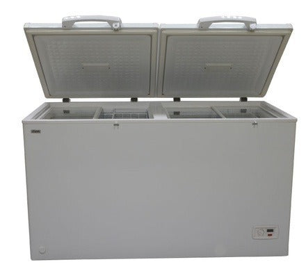 Mika MCF420W (SF590W) 400Ltrs Deep Freezer - Cool pack - Maintain cold during power cuts, Two basket