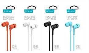 Celebrat D3 Heavy Bass In-Ear Earphones - With Microphone, Cable length:1.2m