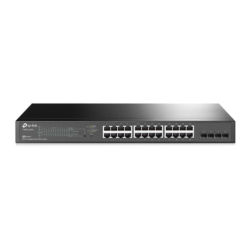 Tp-Link JetStream 24-Port Gigabit Smart PoE+ Switch with 4 SFP Slots (T1600G-28PS)