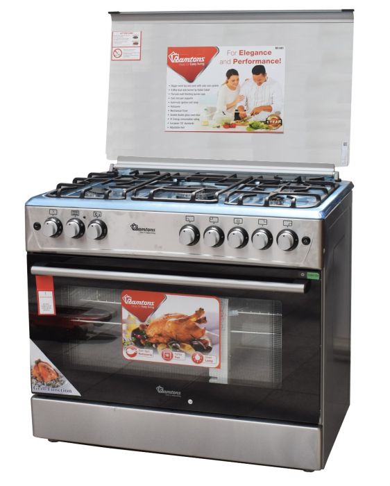 Ramtons RF/491 5 Burners Gas Cooker - with 1 Electric Oven, Push-button ignition