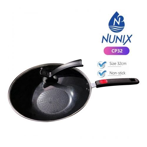 Nunix Non-Stick Wok Deep & Stir-Frying Pan (32 Cm)
