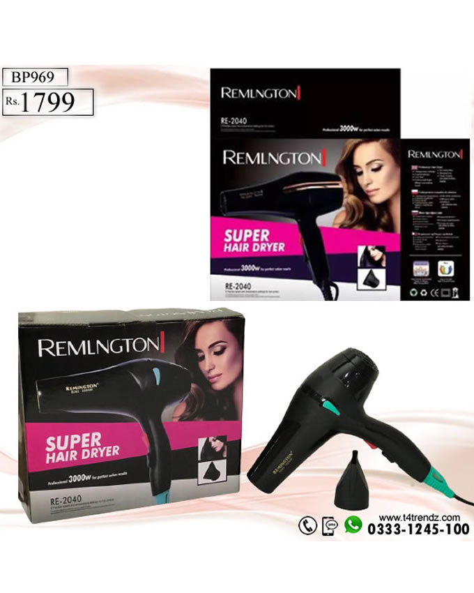 Remington RE-2040 Hair Dryer -With Diffuser, 2 speed and 3 heat settings, Auto power off overheating