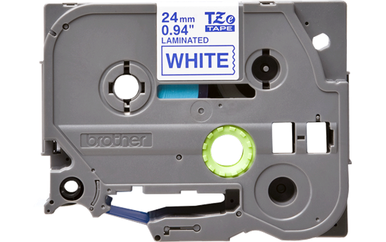 Brother TZe-253 Labelling Tape Cassette – Blue on White, 24mm wide