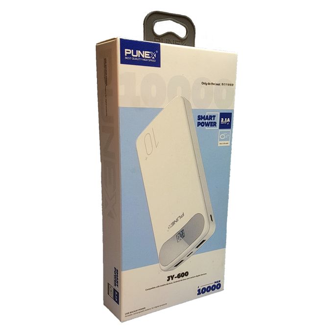 Punex JY-600 10000mah Power Bank - Fast charging,  LCD screen, dual USB outputs