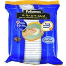 Fellowes Virashield Shield Pk 20  Hand Protection Wipes (2210301)
