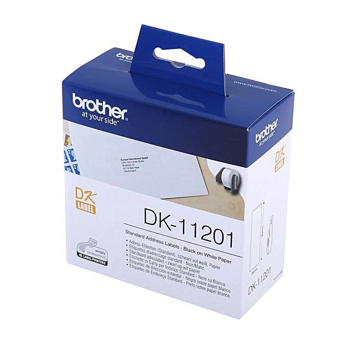 Brother DK-11201 Label Roll – Black on White, 29mm x 90mm