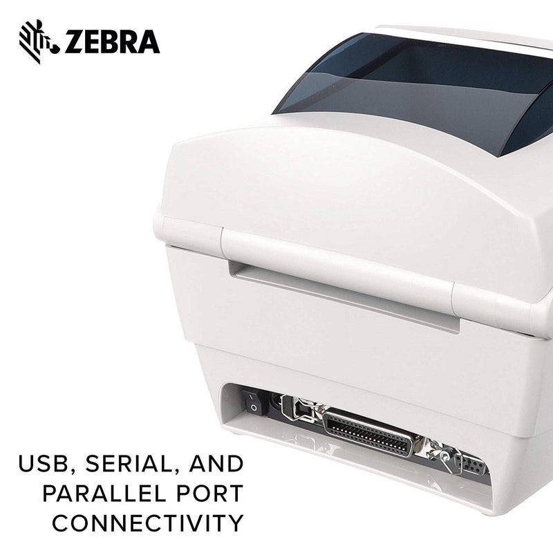 Zebra - GC420-100520-000 Thermal Transfer Desktop Printer for Labels, Receipts, Barcodes, Tags, and Wrist Bands - Print Width of 4 in - USB, Serial, and Parallel Port Connectivity