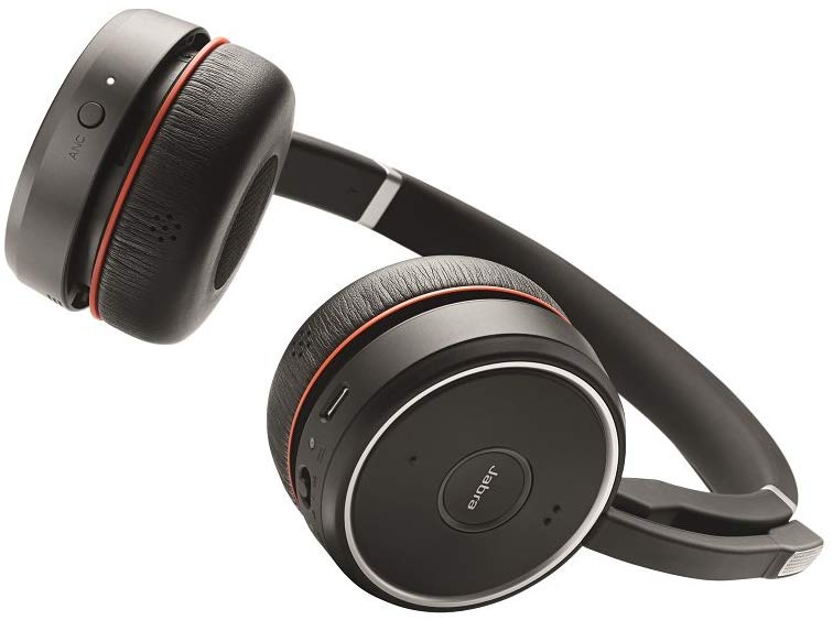 Jabra Evolve 75 UC Stereo Wireless Bluetooth Headset / Music Headphones Including Link 370 - 7599-838-199
