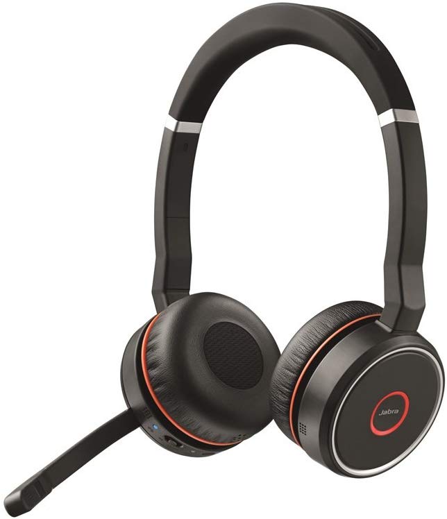 Jabra Evolve 75 UC Stereo Wireless Bluetooth Headset / Music Headphones Including Link 370 - 7599-838-199