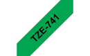 Brother TZe-741 Labelling Tape Cassette – Black on Green, 18mm wide