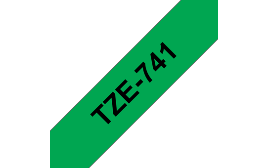 Brother TZe-741 Labelling Tape Cassette – Black on Green, 18mm wide