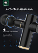 Green Lion GNFG2500MBK Contento Portable Massage Gun - 6 Different Massage Speeds, Spherical Massage Head