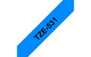 Brother TZe-531 Labelling Tape Cassette – Black on Blue, 12m