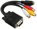Insten VGA to RCA AV Adapter Cable, VGA to TV S-Video 3 RCA PC Computer Cable (B072Q35CSYjh)