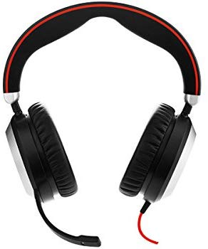 Jabra Evolve 80 - Professional Stereo Noise Cancelling Wired Headset/Music Headphones - MS - 7899-823-109