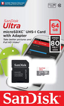 Sandisk 64GB Ultra MicroSDHC card with Adapter for phone