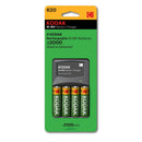 Kodak AA Rechargeable NiMh Finger Batteries 4(pcs) With AA/AAA Charger K620 - CAT30944725