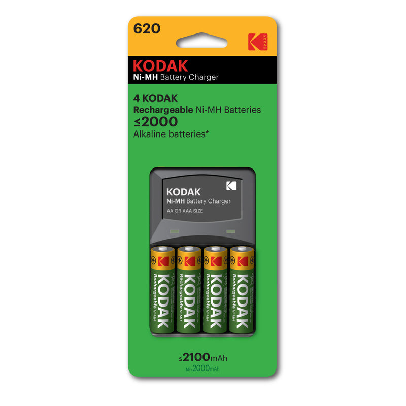 Kodak AA Rechargeable NiMh Finger Batteries 4(pcs) With AA/AAA Charger K620 - CAT30944725