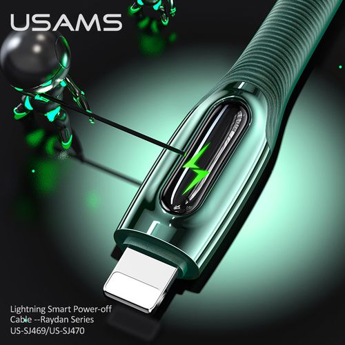 USAMS US-SJ469 Raydan Series 8 Pin Smart Power-off Charging Data Cable, Length: 1.2m (SJ469USB01)