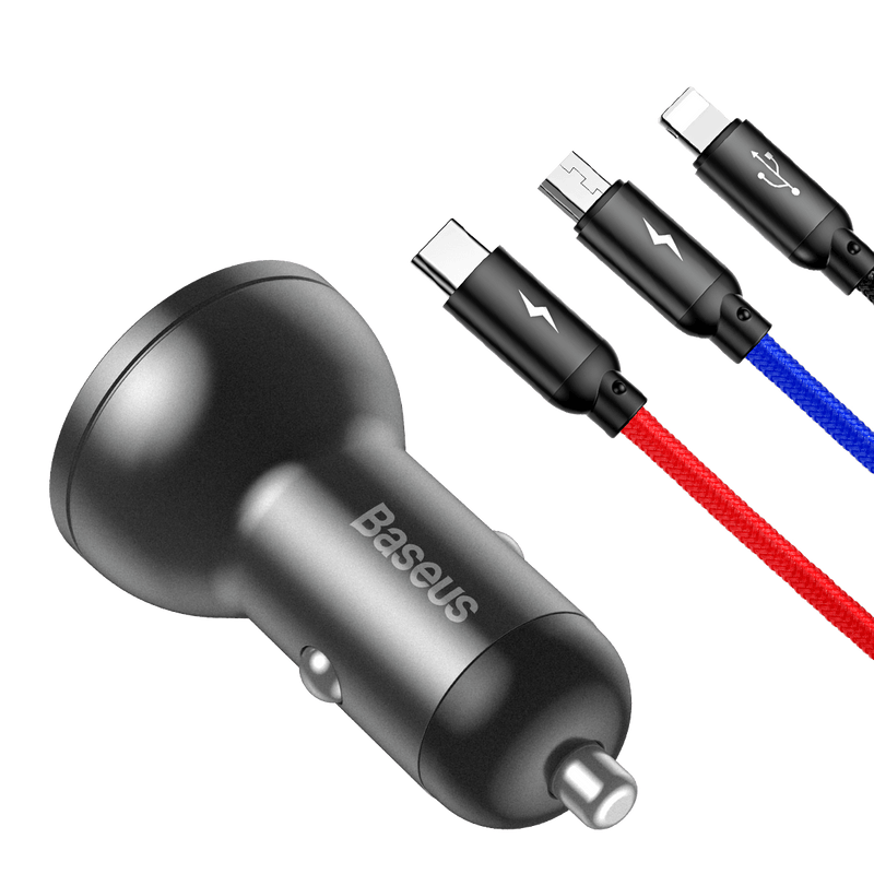 Baseus 3 in 1 Car Charger Suit 