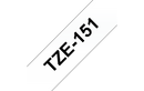 Brother TZe-151 Labelling Tape Cassette – Black on Clear, 24mm wide